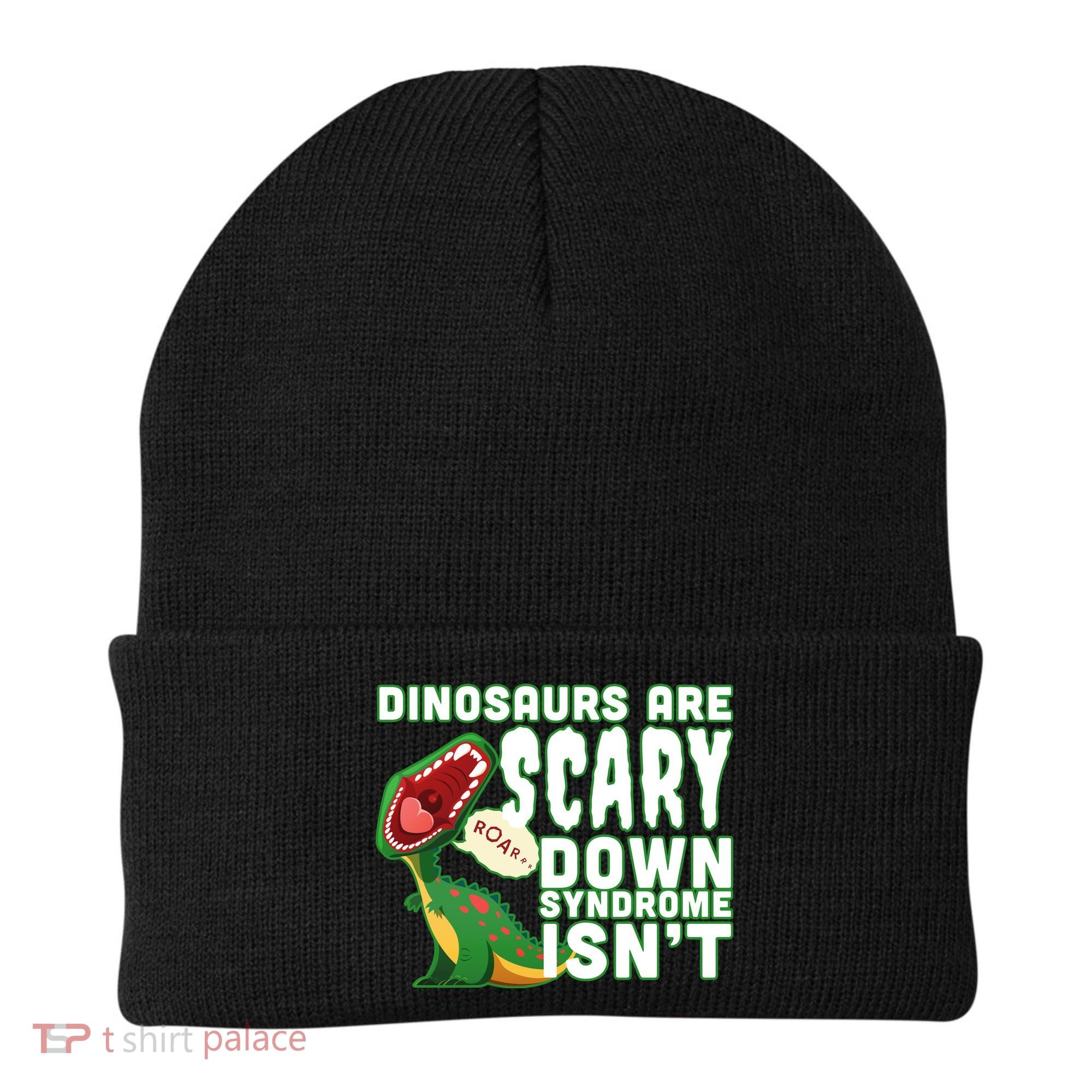 Funny Down Syndrome Awareness Dinosaurs Beanie