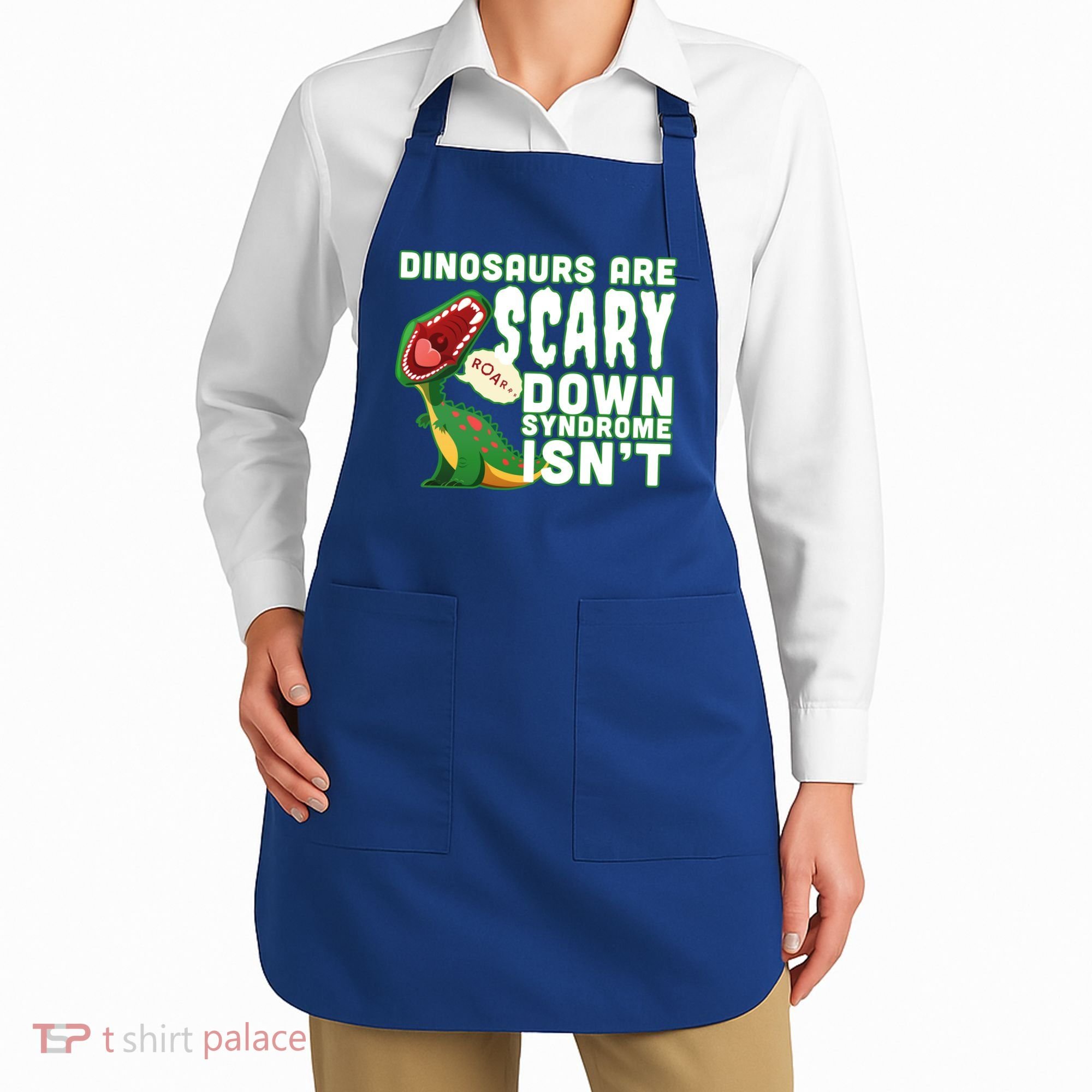 Funny Down Syndrome Awareness Dinosaurs Apron