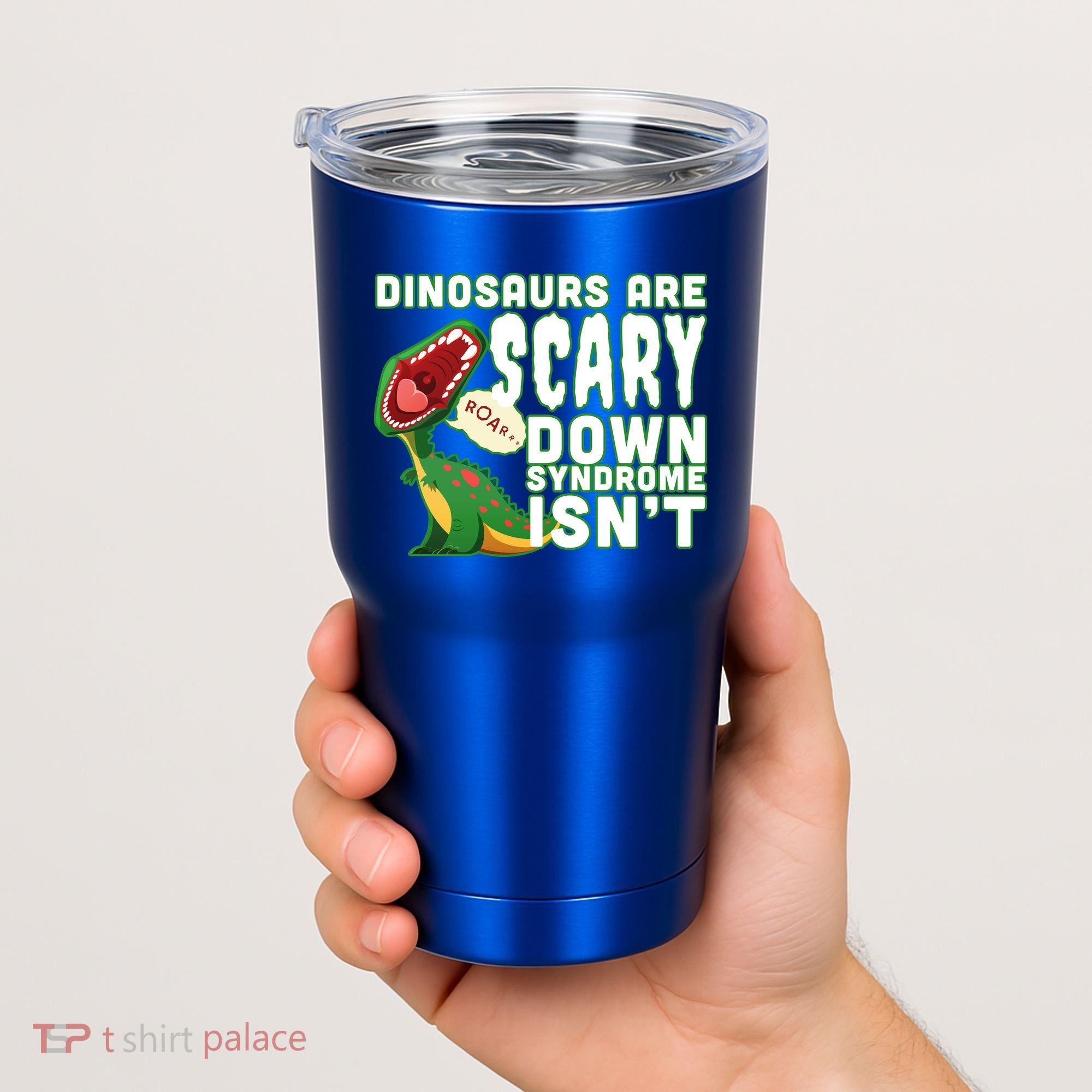 Funny Down Syndrome Awareness Dinosaurs Tumbler