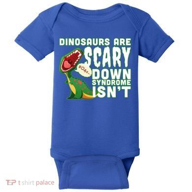 Funny Down Syndrome Awareness Dinosaurs Baby Bodysuit