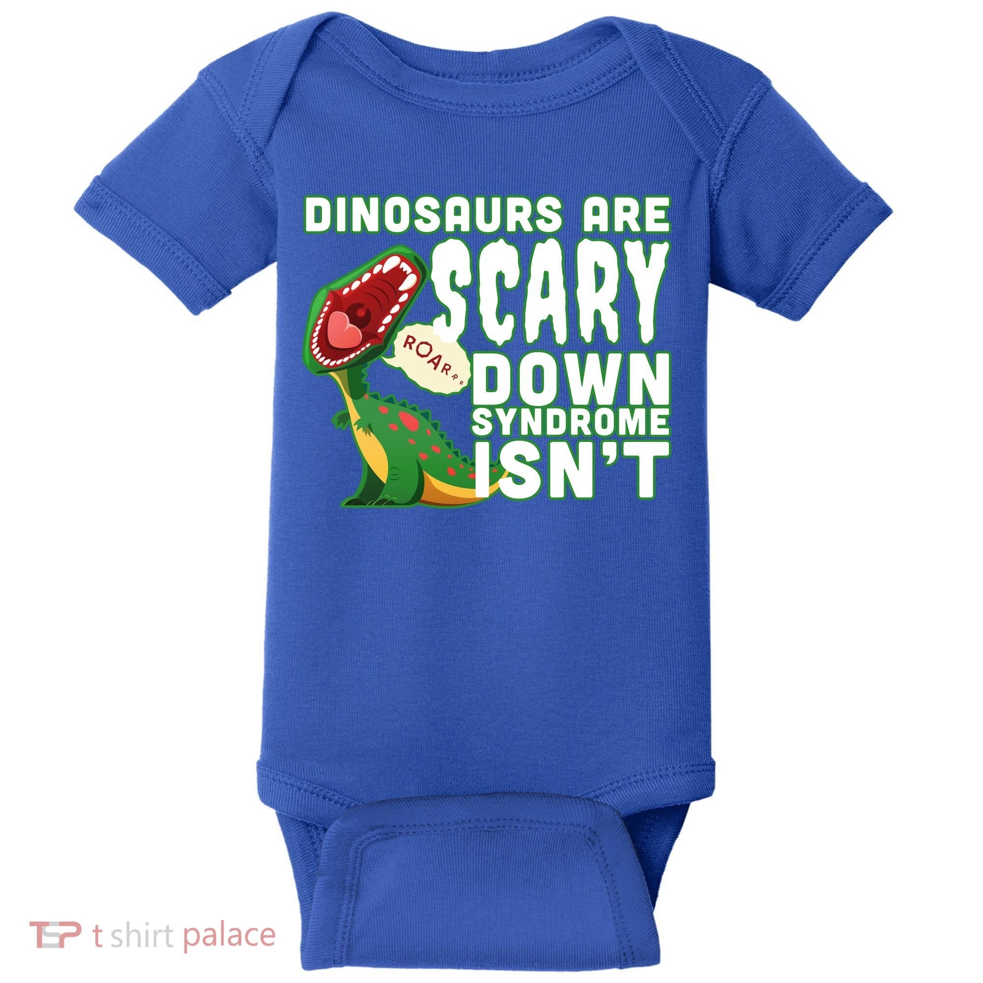 Funny Down Syndrome Awareness Dinosaurs Baby Bodysuit