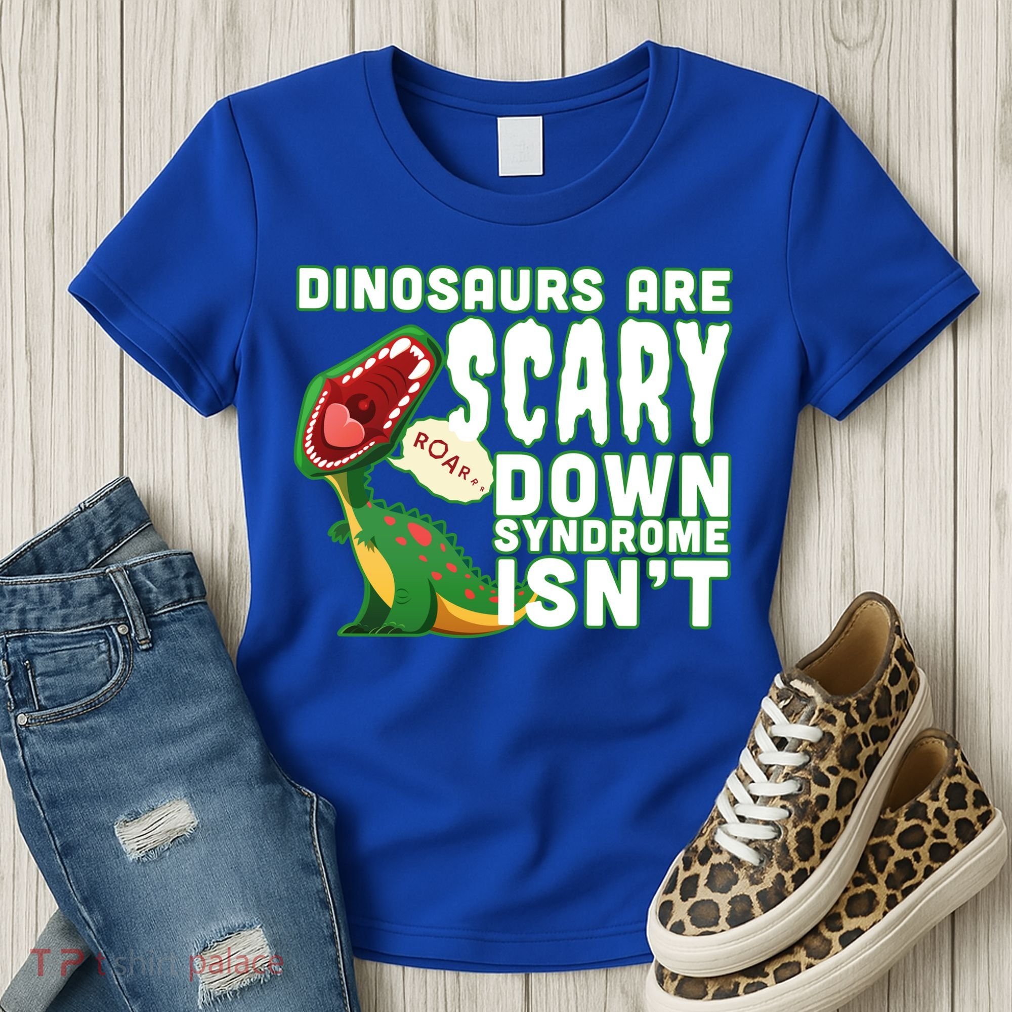 Funny Down Syndrome Awareness Dinosaurs Women's T-Shirt