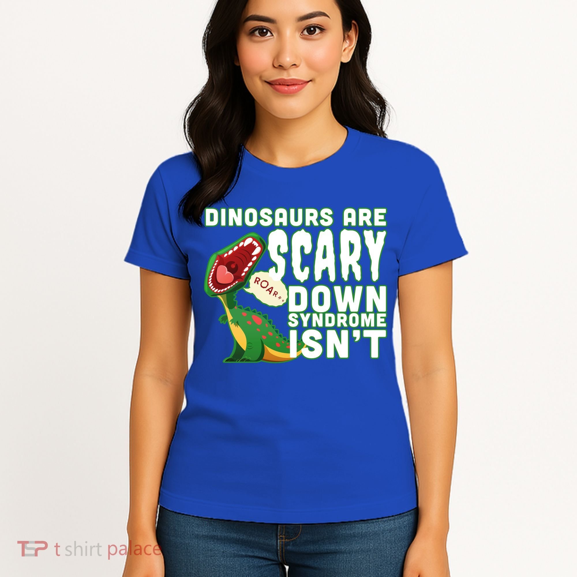 Funny Down Syndrome Awareness Dinosaurs Women's T-Shirt