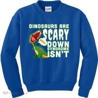 Funny Down Syndrome Awareness Dinosaurs Kids Sweatshirt thumb 0