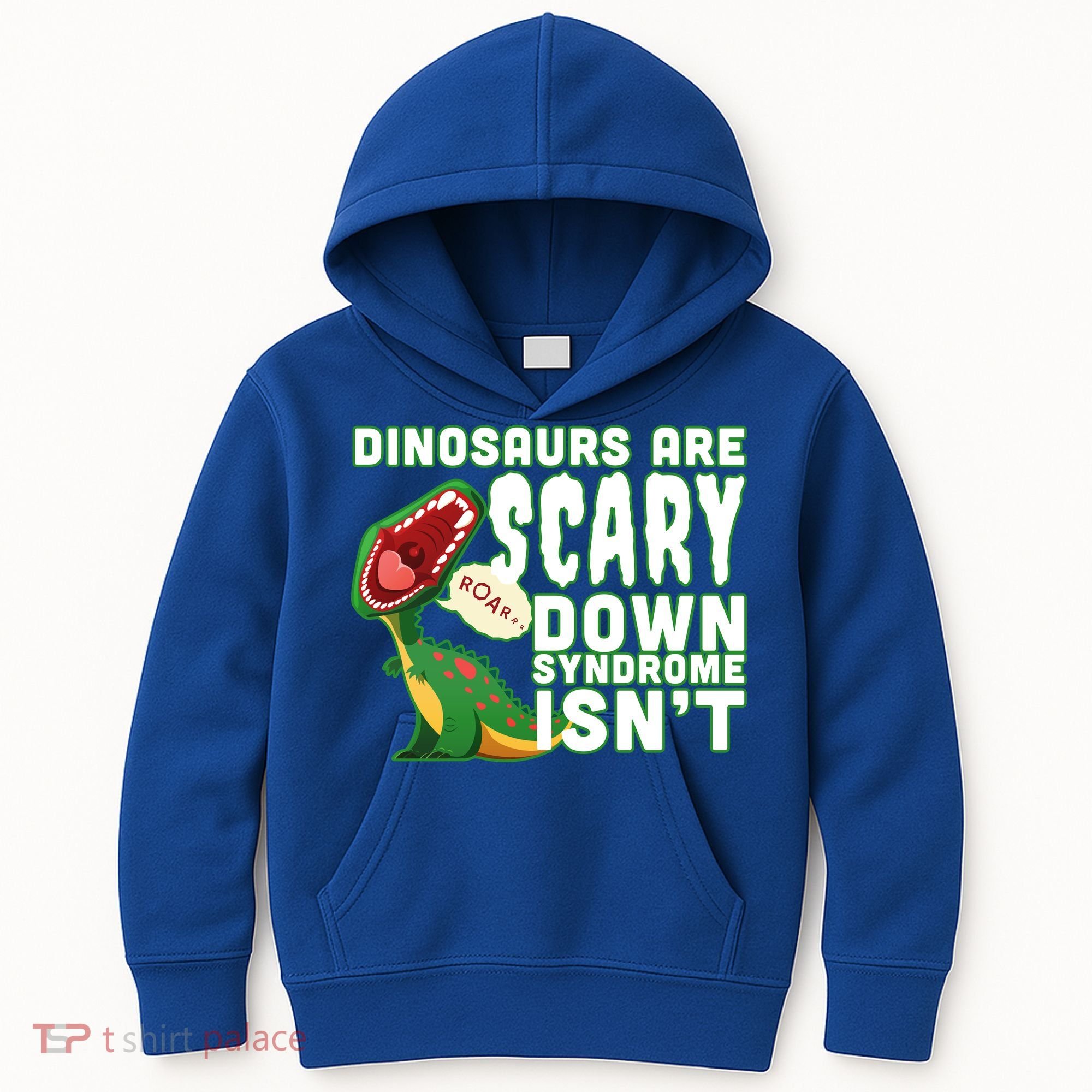 Funny Down Syndrome Awareness Dinosaurs Kids Hoodie
