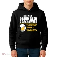Funny Drink Beer 3 Days a Week Kids Hoodie thumb 4