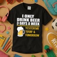 Funny Drink Beer 3 Days a Week Kids T-Shirt thumb 3