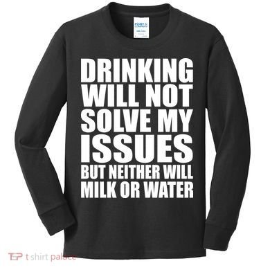 Funny Drinking Kids Long Sleeve Shirt