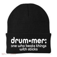 Funny Drummer Definition Beats With Sticks Beanie thumb 0