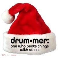 Funny Drummer Definition Beats With Sticks Santa Hat thumb 0