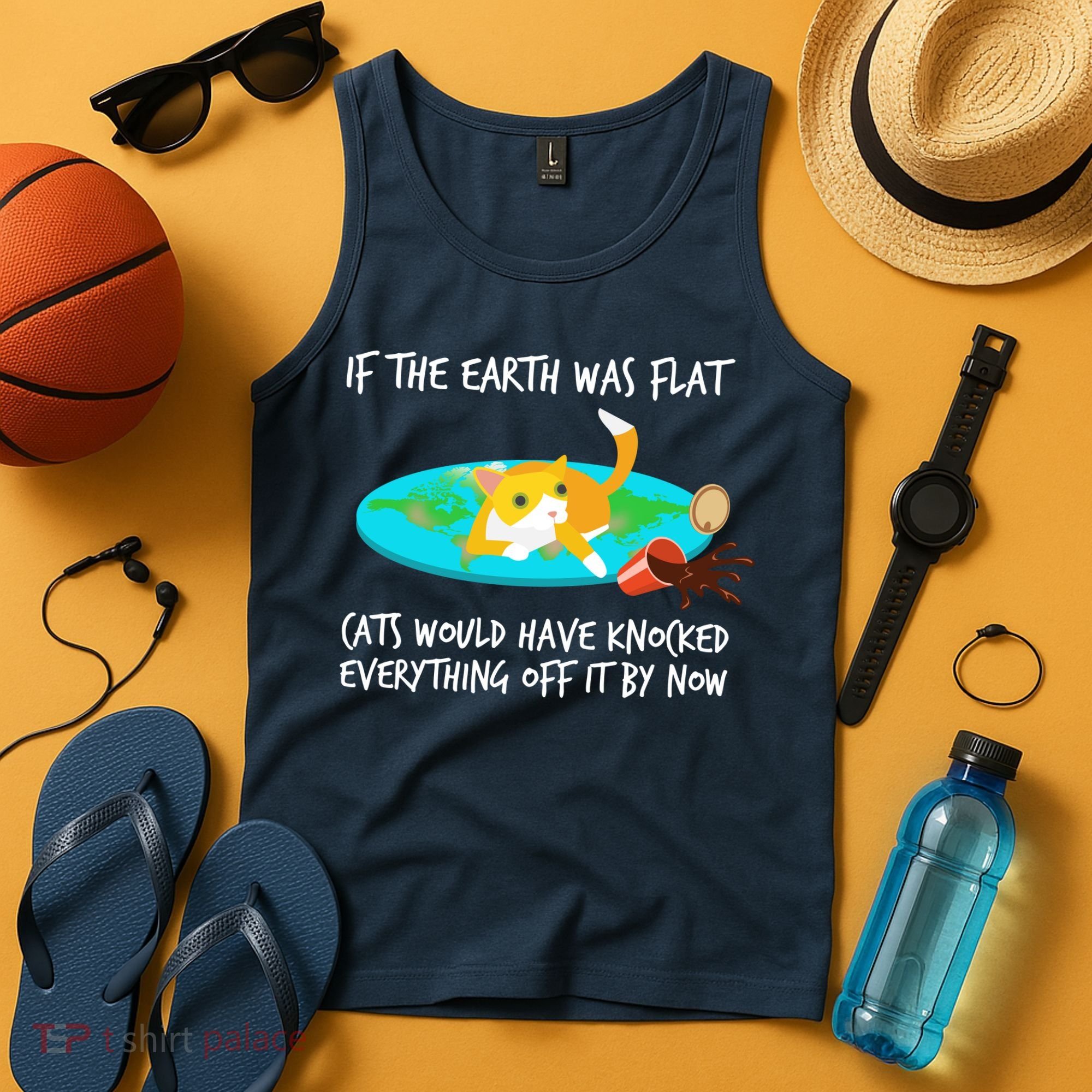 Funny Earth Cat Tank Top