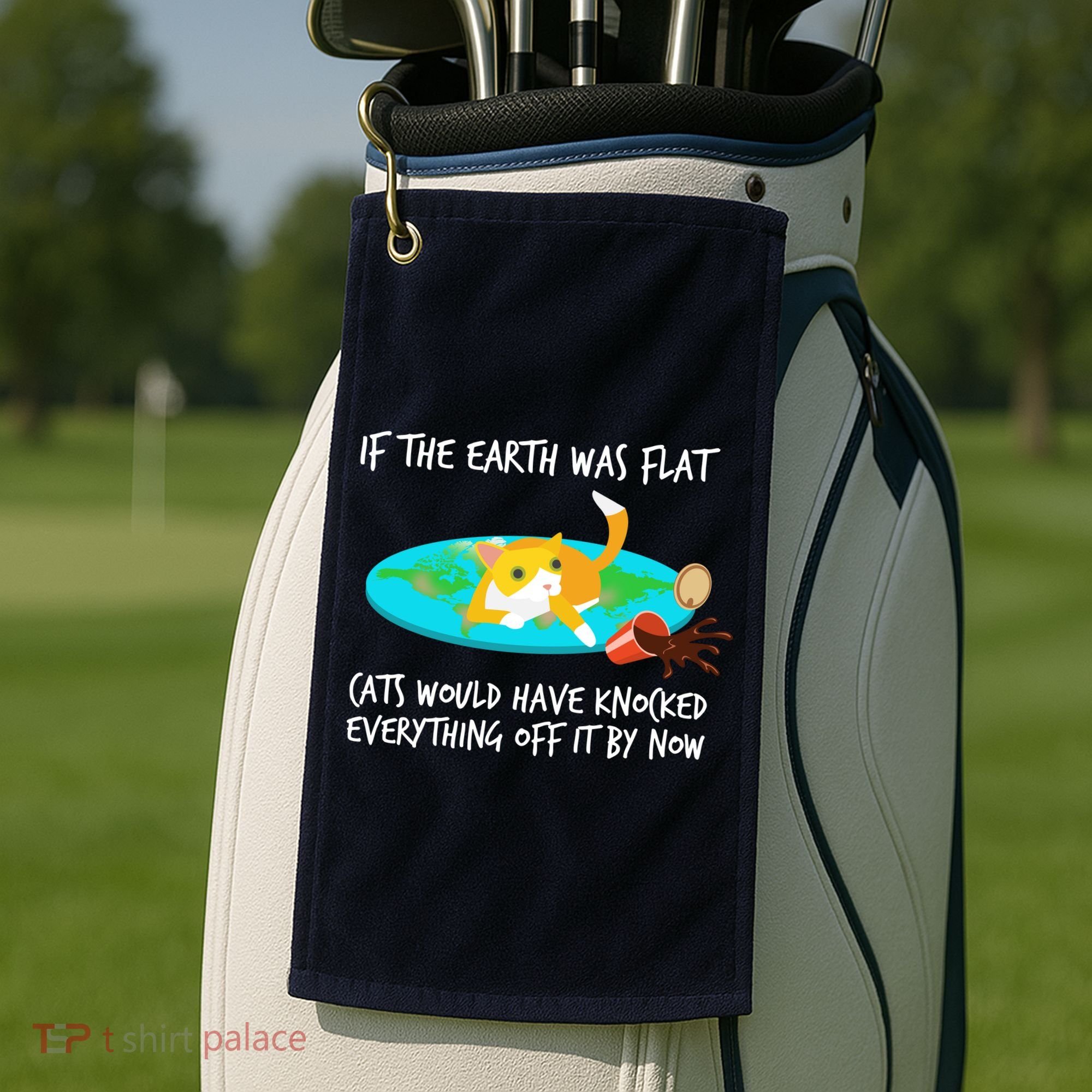 Funny Earth Cat Golf Towel