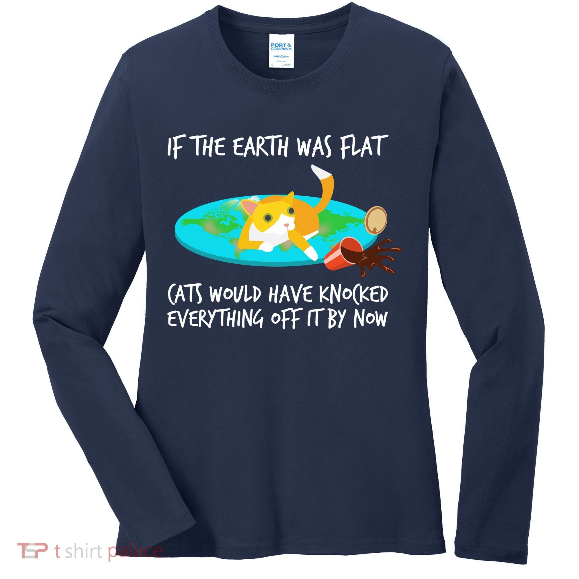 Funny Earth Cat Women's Long Sleeve Shirt