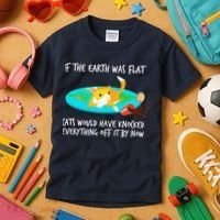 Funny Earth Cat Kids T-Shirt thumb 3