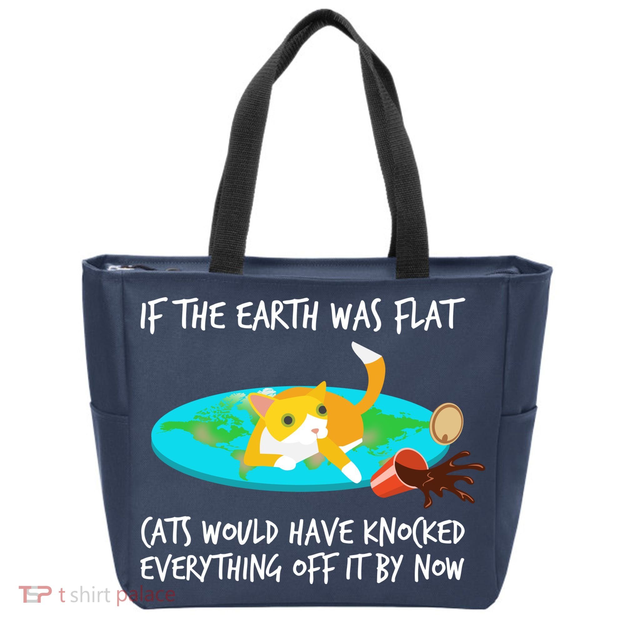 Funny Earth Cat Tote Bag