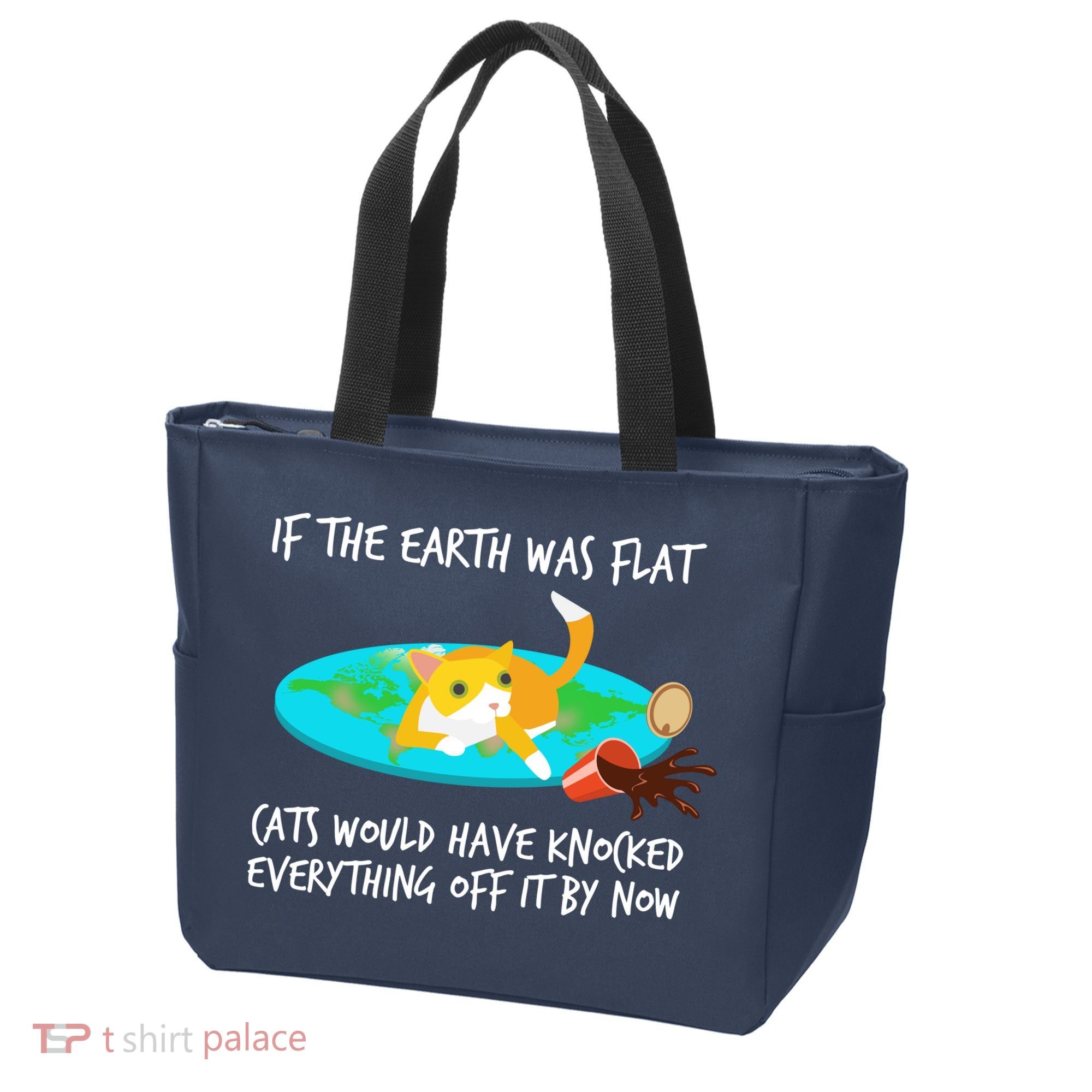 Funny Earth Cat Tote Bag