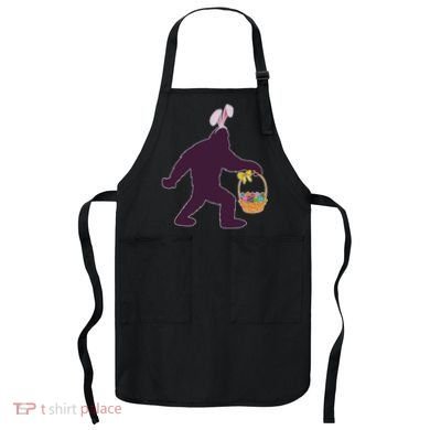 Funny Easter Bunny Eared Bigfoot Sasquatch  Apron