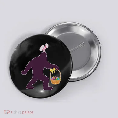 Funny Easter Bunny Eared Bigfoot Sasquatch  Button