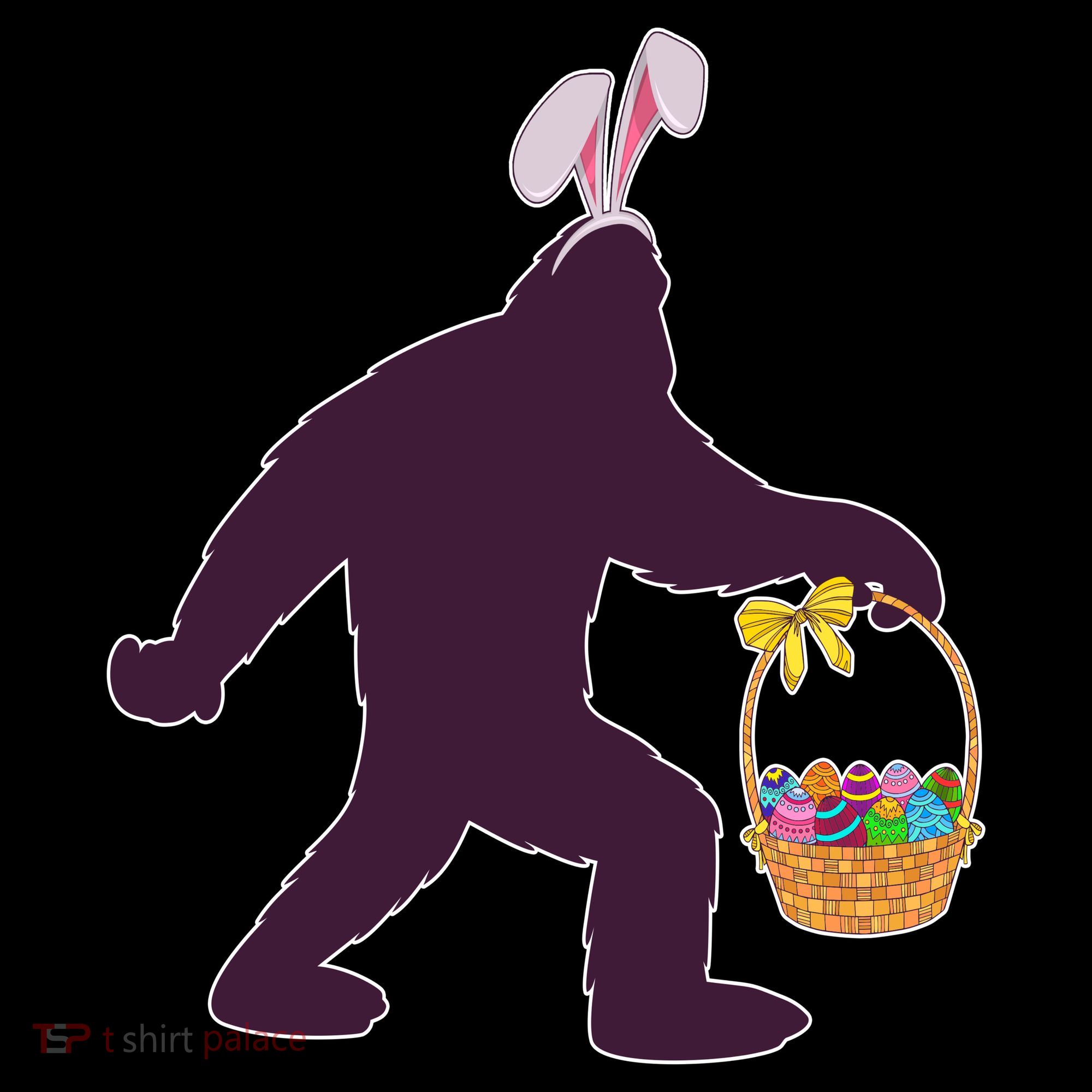 Funny Easter Bunny Eared Bigfoot Sasquatch  Button
