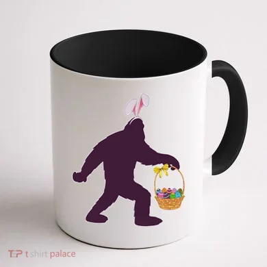 Funny Easter Bunny Eared Bigfoot Sasquatch  Coffee Mug back