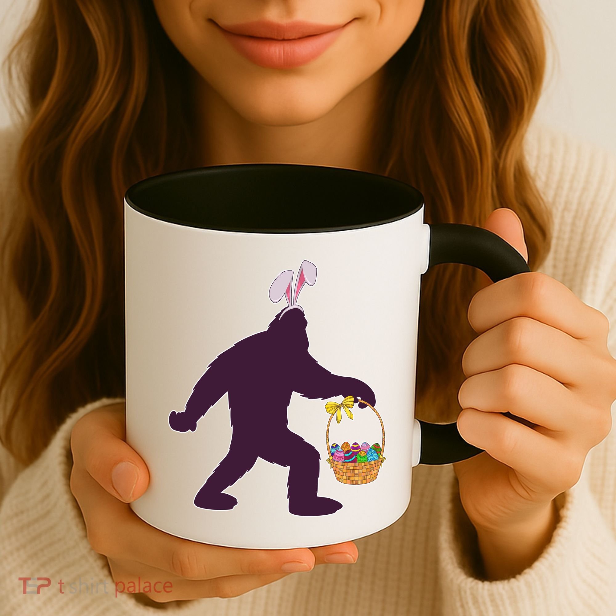 Funny Easter Bunny Eared Bigfoot Sasquatch  Coffee Mug