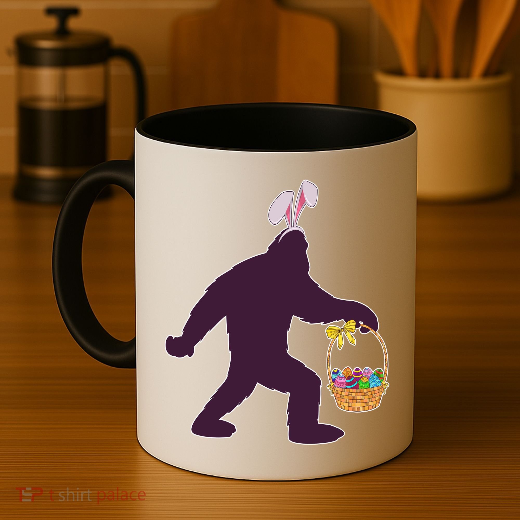 Funny Easter Bunny Eared Bigfoot Sasquatch  Coffee Mug