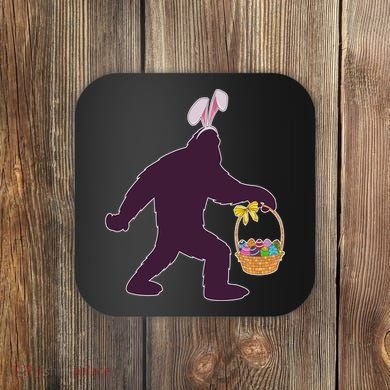 Funny Easter Bunny Eared Bigfoot Sasquatch  Coaster
