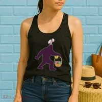 Funny Easter Bunny Eared Bigfoot Sasquatch  Women's Tank Top thumb 2