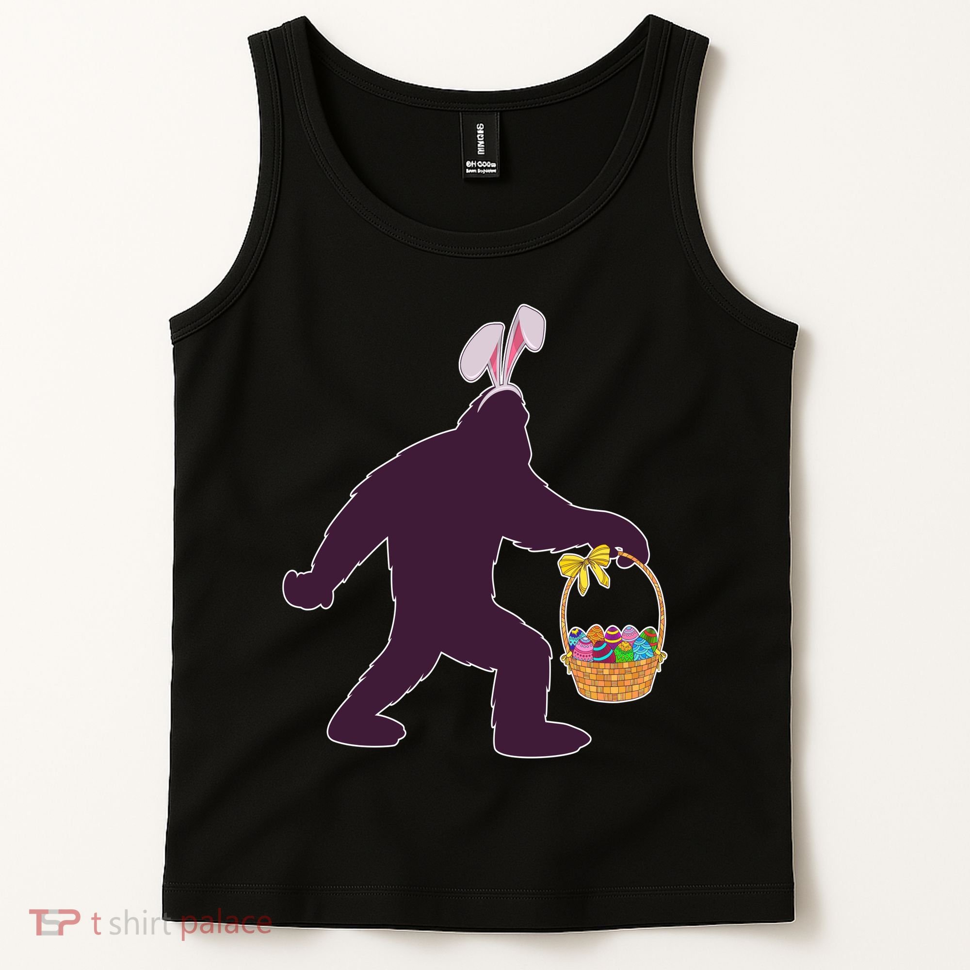 Funny Easter Bunny Eared Bigfoot Sasquatch  Tank Top