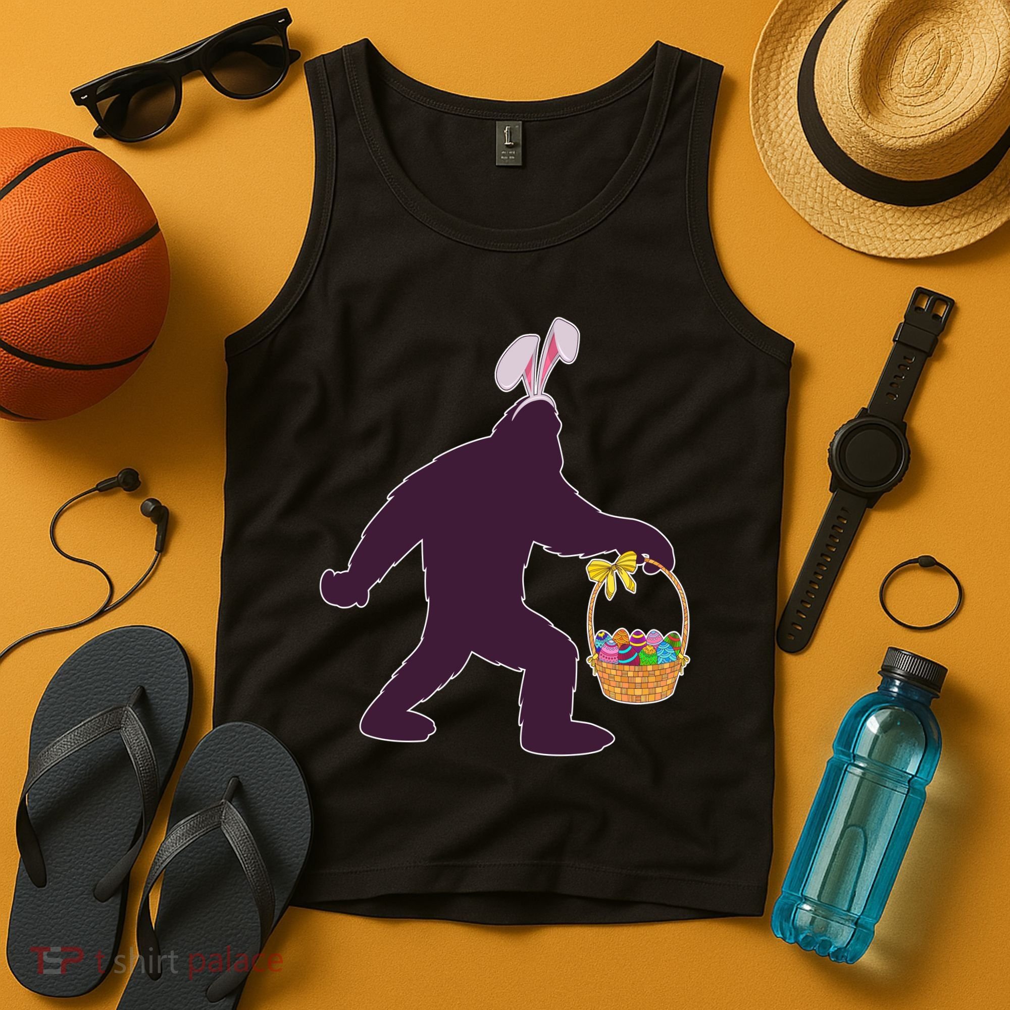 Funny Easter Bunny Eared Bigfoot Sasquatch  Tank Top