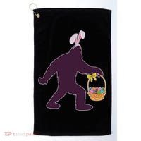 Funny Easter Bunny Eared Bigfoot Sasquatch  Golf Towel thumb 0