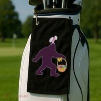 Funny Easter Bunny Eared Bigfoot Sasquatch  Golf Towel thumb 2