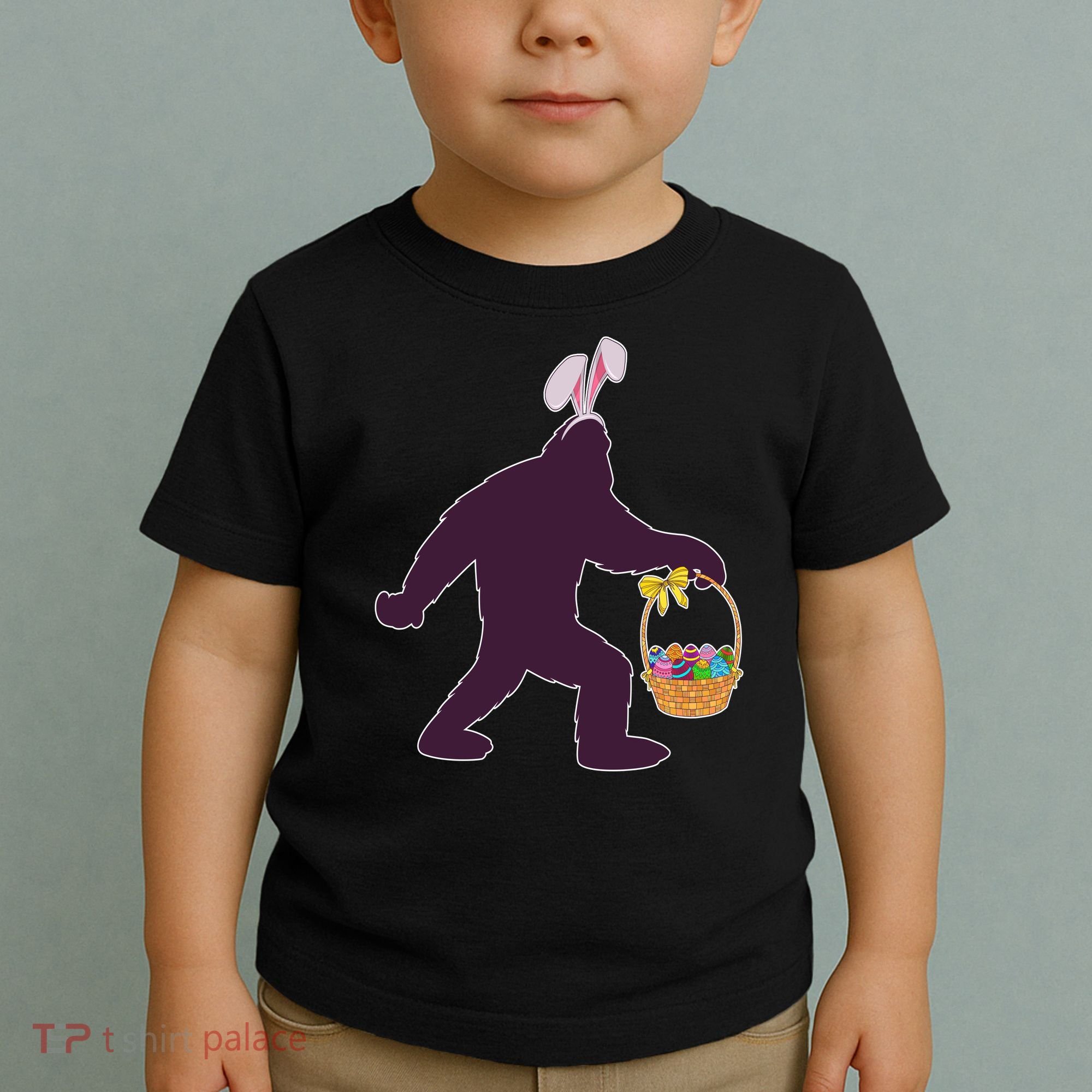 Funny Easter Bunny Eared Bigfoot Sasquatch  Toddler T-Shirt