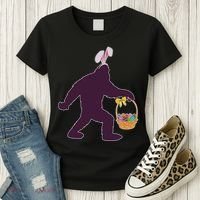 Funny Easter Bunny Eared Bigfoot Sasquatch  Women's T-Shirt thumb 3