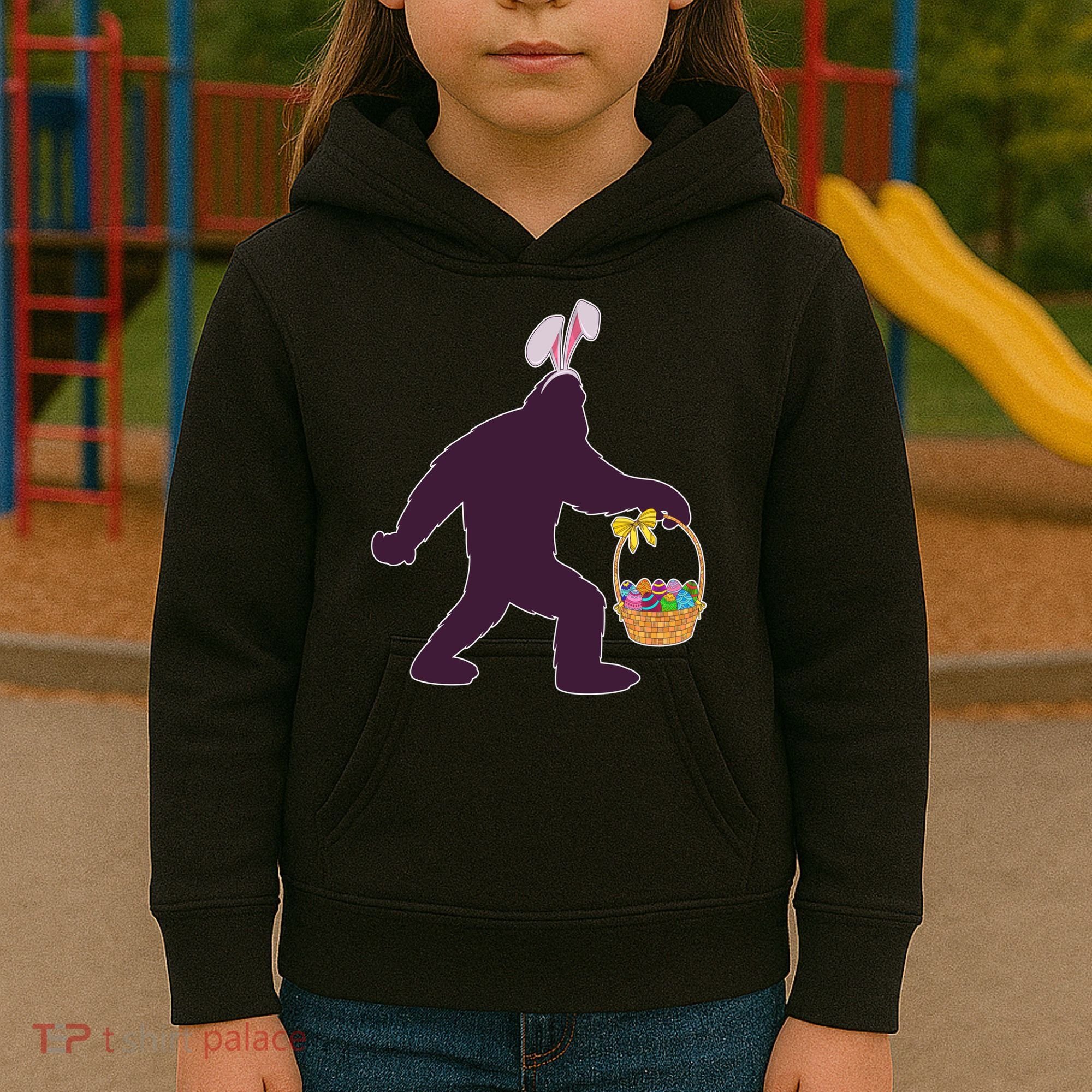 Funny Easter Bunny Eared Bigfoot Sasquatch  Kids Hoodie