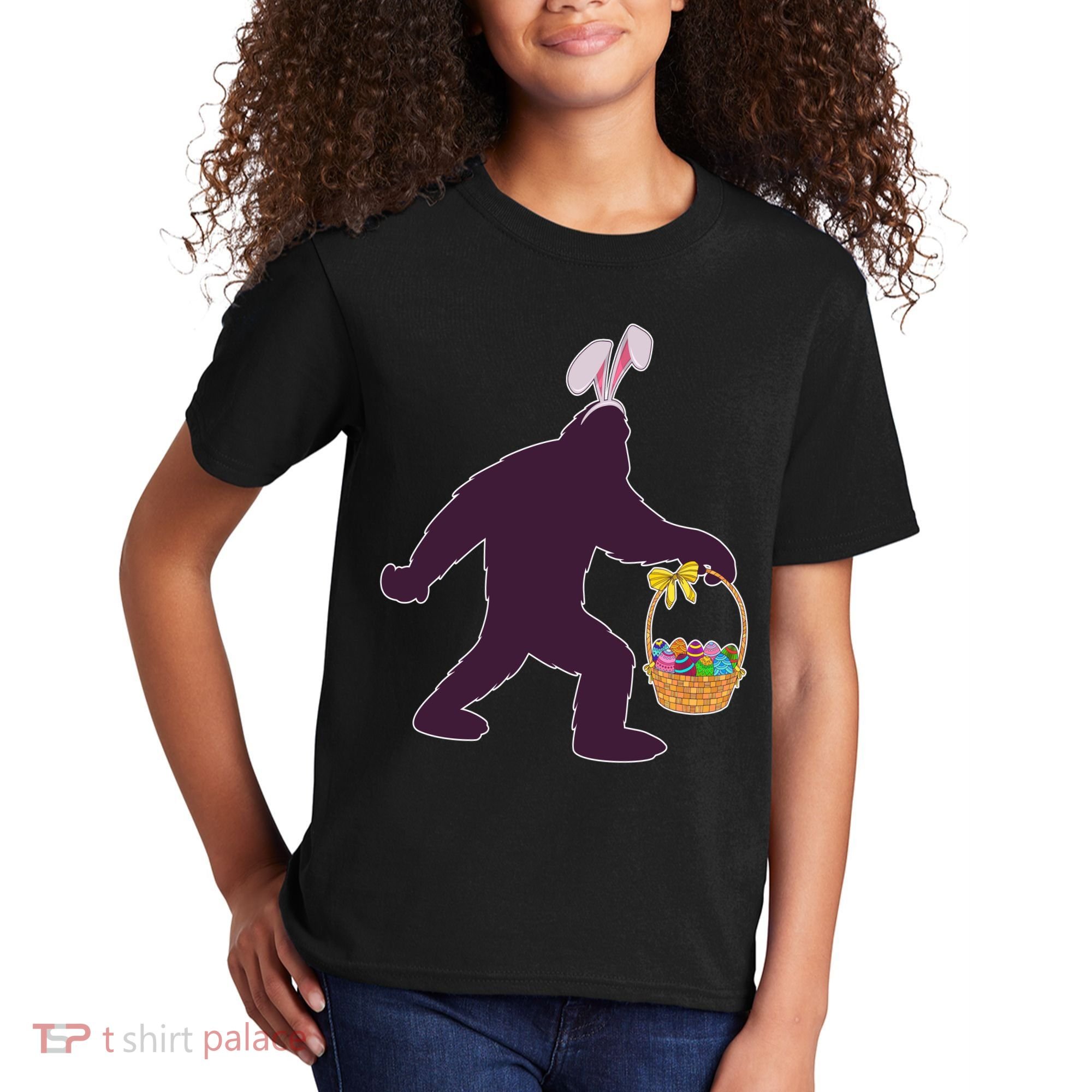Funny Easter Bunny Eared Bigfoot Sasquatch  Kids T-Shirt