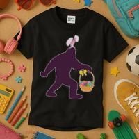 Funny Easter Bunny Eared Bigfoot Sasquatch  Kids T-Shirt thumb 3