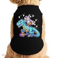 Funny Easter Bunny Riding T-Rex Doggie Tank thumb 0