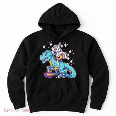 Funny Easter Bunny Riding T-Rex Hoodie