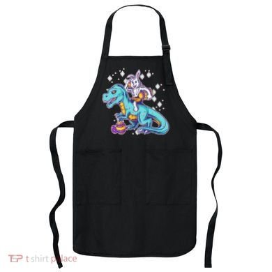 Funny Easter Bunny Riding T-Rex Apron