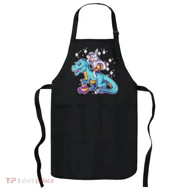 Funny Easter Bunny Riding T-Rex Apron