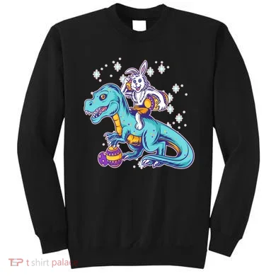 Funny Easter Bunny Riding T-Rex Sweatshirt