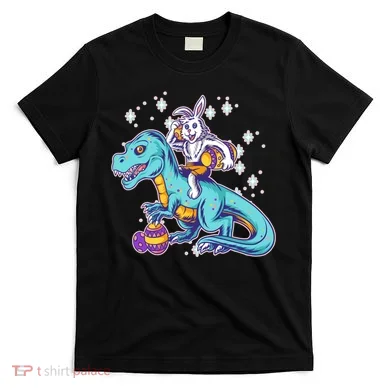 Funny Easter Bunny Riding T-Rex T-Shirt
