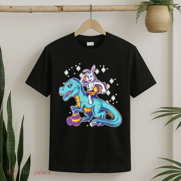 Funny Easter Bunny Riding T-Rex T-Shirt