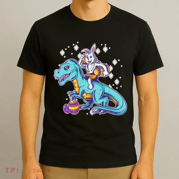 Funny Easter Bunny Riding T-Rex T-Shirt