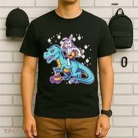 Funny Easter Bunny Riding T-Rex T-Shirt thumb 6