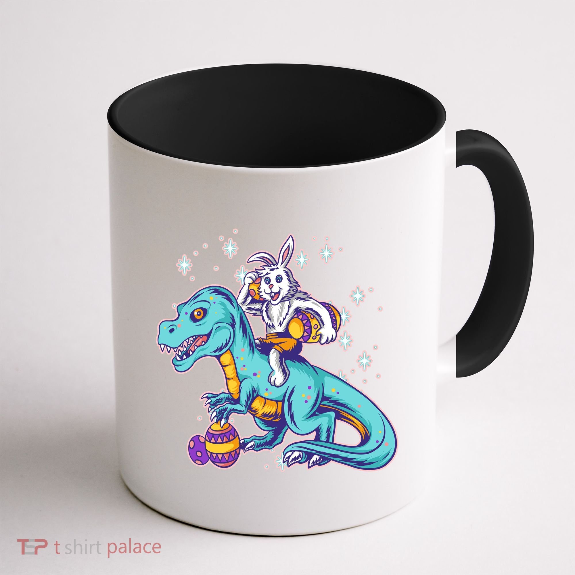 Funny Easter Bunny Riding T-Rex Coffee Mug