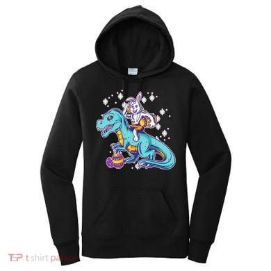 Funny Easter Bunny Riding T-Rex Women's Hoodie