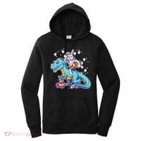 Funny Easter Bunny Riding T-Rex Women's Hoodie thumb 0