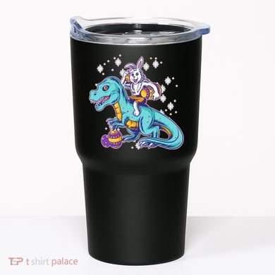 Funny Easter Bunny Riding T-Rex Tumbler